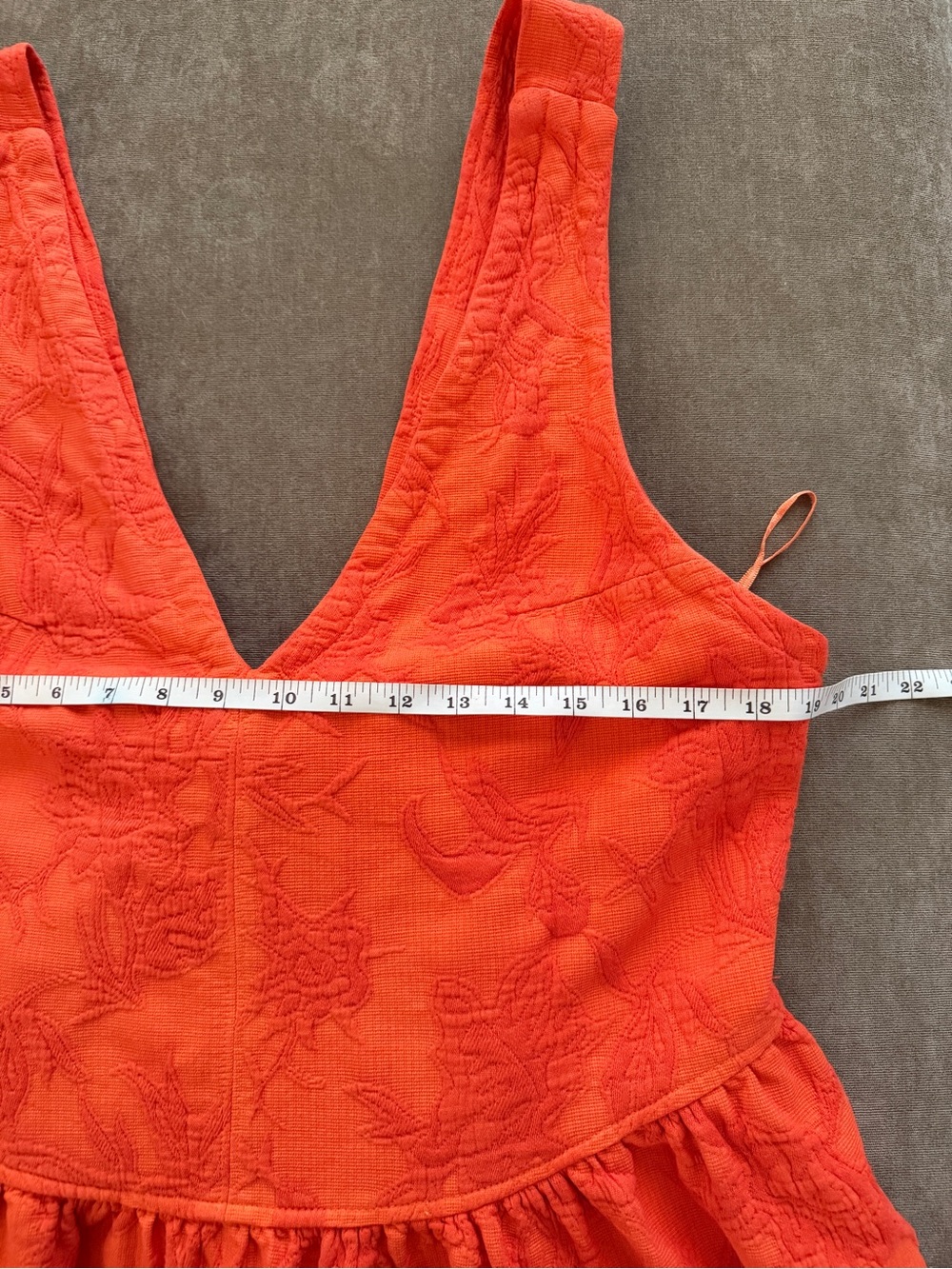 Free People About Town Mini Dress in Scarlet Orange w/Embroidery Bow Size Medium - Picture 11 of 11